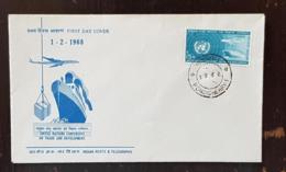 INDE Avion, Avions, Plane, Bateau, Enveloppe 1er Jour FDC, UNITED NATIONS CONFERENCE ON TRADE AND DEVELOPMENT 1/02/1968 - Flugzeuge