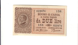 Vittorio Emanuele III° 2 Lire 16 11 1922 Sup/fds N.c.  LOTTO 1527 - Italia – 1 Lira