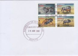 MOZAMBIQUE 2000 WWF FDC With WILDEBEAST. Local Issue. - FDC