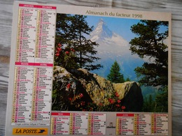 1998 Almanach/calendrier Oberthur / LE CERVIN (SUISSE) + LE LAC DE LUGANO (SUISSE) - Grand Format : 1991-00