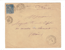 MARCOPHILIE - ENVELOPPE 15 CTS ALPHEE DUBOIS CàD OCTOGONAL CORR. D'ARMEES - LIGNE C PAQUEBOT N°1 - 1890 - Covers & Documents