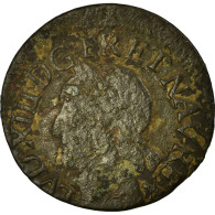 Monnaie, France, Louis XIII, Double Tournois, 1642, TB, Cuivre - 1610-1643 Louis XIII The Just