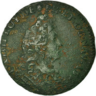 Monnaie, France, Louis XIV, Liard De France Au Buste âgé, 1695, Tours - 1643-1715 Louis XIV Le Grand