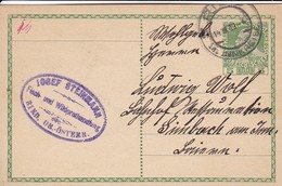Postkarte Ried Im Innkreis Nach Simbach Am Inn - Steinmann Fisch- Und Wildprethandlung - 1909 (41533) - Storia Postale