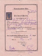 Heimatschein Wien - Stempelmarken - 1923 (41543) - Documenti Storici