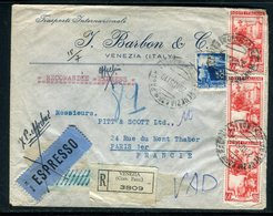 Italie - Enveloppe Commerciale En Recommandé De Venezia Pour Paris En 1951 -  Réf M77 - 1946-60: Marcophilie