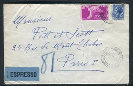 Italie - Enveloppe En Exprès De Rome Pour Paris En 1953 -  Réf M79 - 1946-60: Marcophilie