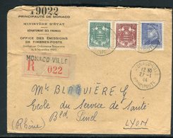 Monaco - Enveloppe En Recommandé Pour Lyon En 1944 -  Réf M101 - Cartas & Documentos