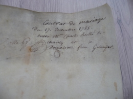 Manuscrit Acte Contrat De Mariage 17/12/1725 Charles De Beuthé/Quiyest  Berthé De Chaillier Capitaine 20 P A3 Environs - Manoscritti