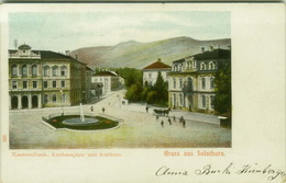 SWITZERLAND - GRUSS AUS SOLOTHURN - KAUTONALBANK - AMTHAUSPLATZ UND AMTHAUS - 1900s  (BG3627) - Autres & Non Classés