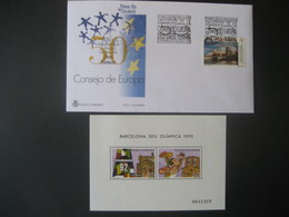 Andorra Spanisch 2000/1992- FDC Beleg Und Block Olympia Barcelona Postfrisch - Lettres & Documents