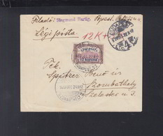 Hungary Air Mail Cover 1920 Budapest To Szombathely - Briefe U. Dokumente