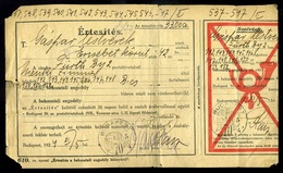 BUDAPEST 1924. Értesítés Németországból érkezett 11 Csomaghoz Szükséges Behozatali Engedély Szükségességéről 33000K-s Po - Brieven En Documenten