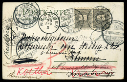 GYŐR 1899. Egy Képeslap, Burgenlandi és Felvidéki Vándorlása, Többszörös Továbbküldéssel, Portózással. Szép! - Used Stamps