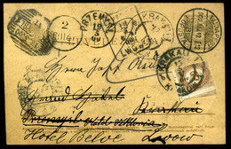 BUDAPEST 1900. 4f Díjjegyes Levlap Vándorlása Lengyel Területeken ,többszörös Utánküldéssel, Portózással. Látványos Dara - Used Stamps