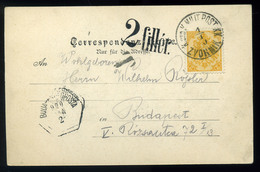 BOSZNIA Zvornik 1900.01.01. (!!!) Képeslap Budapestre 01.02. érkezéssel 2 Fillér Portó Bélyegzéssel. Kiállítási Darab! - Covers & Documents