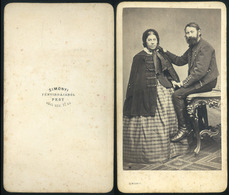 PEST 1860.ca. Simonyi : Ismeretlen Pár, Ritka Visit Fotó - Sonstige & Ohne Zuordnung