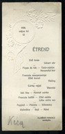 MENÜKÁRTYA , 1906. Budapest, Klivényi Ferenc étterme, Szép Dombornyomás.  /  MENU CARD 1906 Budapest Restaurant Nice Emb - Sin Clasificación