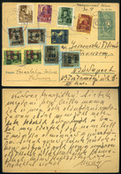 SZOMOR 1945.11. 11 Bélyeggel Kiegészített Díjjegyes Lap + 30P Kp Bérmentesítéssel, Kisegítő Bélyegzéssel Budapestre Küld - Covers & Documents