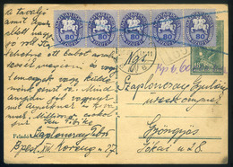 BUDAPEST 1946.07.11. Díjjegyes Levlap, érvénytelen Lovasfutár Bélyegekkel 60.000 Billió P Kp Bérmentesítéssel Gyöngyösre - Covers & Documents
