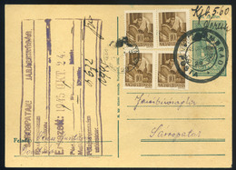 DOMBRÁD 1945.10. Kiegészített Infla Díjjegyes Levlap, Kisegítő Bélyegzéssel Sárospatakra Küldve - Covers & Documents