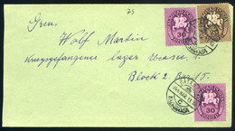 BÁTASZÉK 1946.03. Levél Lovasfutár Bélyegekkel Német Hadifogoly Táborba Küldve - Covers & Documents