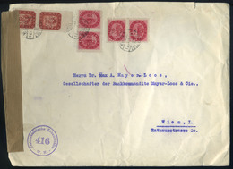 BUDAPEST 1946. (17. Dsz. Utolsó Nap) Cenzúrázott Levél, Céglyukasztásos Bélyegekkel Bécsbe Küldve. Ritka! - Covers & Documents