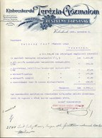 KISBECSKEREK 1921. Terézia Gőzmalom, Fejléces, Céges Számla - Unclassified