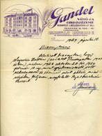 BUDAPEST 1929. Gandel Sütő és Cukrászüzem Fejléces, Céges Levél - Ohne Zuordnung