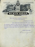 SZABADKA 1918. Klein Géza Fűszer, Festékáru Déli Gyümölcs Fejléces, Céges Számla - Unclassified