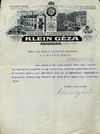 SZABADKA 1918. Klein Géza Fűszer, Festékáru Déli Gyümölcs Fejléces, Céges Számla - Non Classés