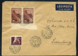 BUDAPEST 1947. Légi Levél Luxemburgba Küldve - Cartas & Documentos