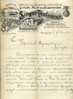 BUDAPEST 1906. Singer Testvérek Pálinka Főzde, Kávé, Tea Fejléces, Céges Levél - Zonder Classificatie