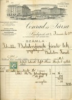 BUDAPEST 1898. Conrad és Társa, Behozat-Kivitel Fejléces, Céges Számla - Unclassified