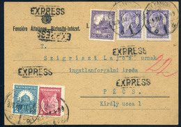 NAGYKANIZSA 1929. Expressz, Levlap Szent István-Pf Bérmentesítéssel Pécsre Küldve  /  NAGYKANIZSA 1929 Express P.card Sz - Covers & Documents