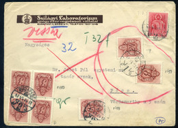 BUDAPEST 1943. Céges Levél Pécsről Visszaküldve, Kettős Portózással - Brieven En Documenten