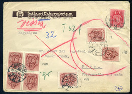 BUDAPEST 1943. Céges Levél Pécsről Visszaküldve, Kettős Portózással - Cartas & Documentos