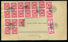 BUDAPEST 1931. Pirosportó 80f-es "orgia" Egy Hiányos Postaszolgálati Borítékon. Ritkaság!  /  Red Postage Due 80f On A F - Brieven En Documenten