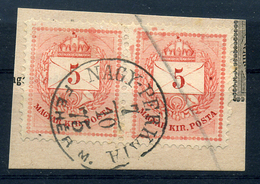 1875. 5Kr Pár,véset Javítás - Used Stamps