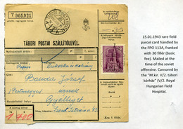 1943. II. VH Tábori Posta Szállítólevél Gyálligetre Küldve - Covers & Documents