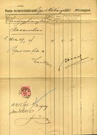 BUDAPEST 1894. "Levél Jegy Hiánylat"  Dokumentum 5Kr-ral! Igen Ritka, Kiállítási Darab!  /  "letter Ticket Shortage" Doc - Gebruikt