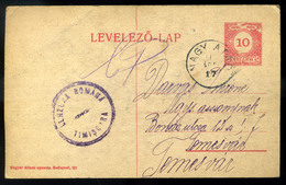 NAGYATÁD 1919.04. Tanácsköztársaság, Díjjegyes Levlap Temesvárra Küldve, Cenzúrázva - Used Stamps