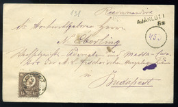 MURASZOMBAT 1873. Ajánlott 15Kr-os Levél, Ritka Ajánlási Bélyegzéssel Budapestre Küldve. Szép!  /  Reg. 15 Kr Letter Rar - Gebruikt