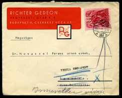 BUDAPEST 1938. Richter Gedeon Céges Levél Szentesről Visszaküldve - Brieven En Documenten