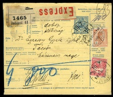 BUDAPEST 1914. Expressz Csomagszállító Técsőre Küldve - Gebruikt