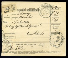 TASNÁD 1912. Hivatalos Postai Szállítólevél Érkávásra Küldve - Gebraucht