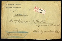 EPERJES 1915. Ajánlott-expresz Levél 7 Bélyeges 3 Színű BérmentesítésselLiptószentmiklósra Küldve - Used Stamps