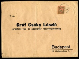 1912. Távolsági Levél 60f Egybélyeges Bérmentesítéssel Budapestre Küldve - Used Stamps