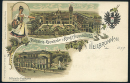 NÉMETORSZÁG Heilbronn Ausstellung 1897. Litho Képeslap - Andere & Zonder Classificatie