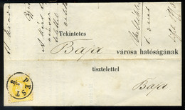 PEST 1867. Heckenast Gusztáv Nyomdász , érdekes 2Kr-ral Postázott Céges Levél Bajára Küldve  /  Gusztáv Heckenast Printe - Used Stamps